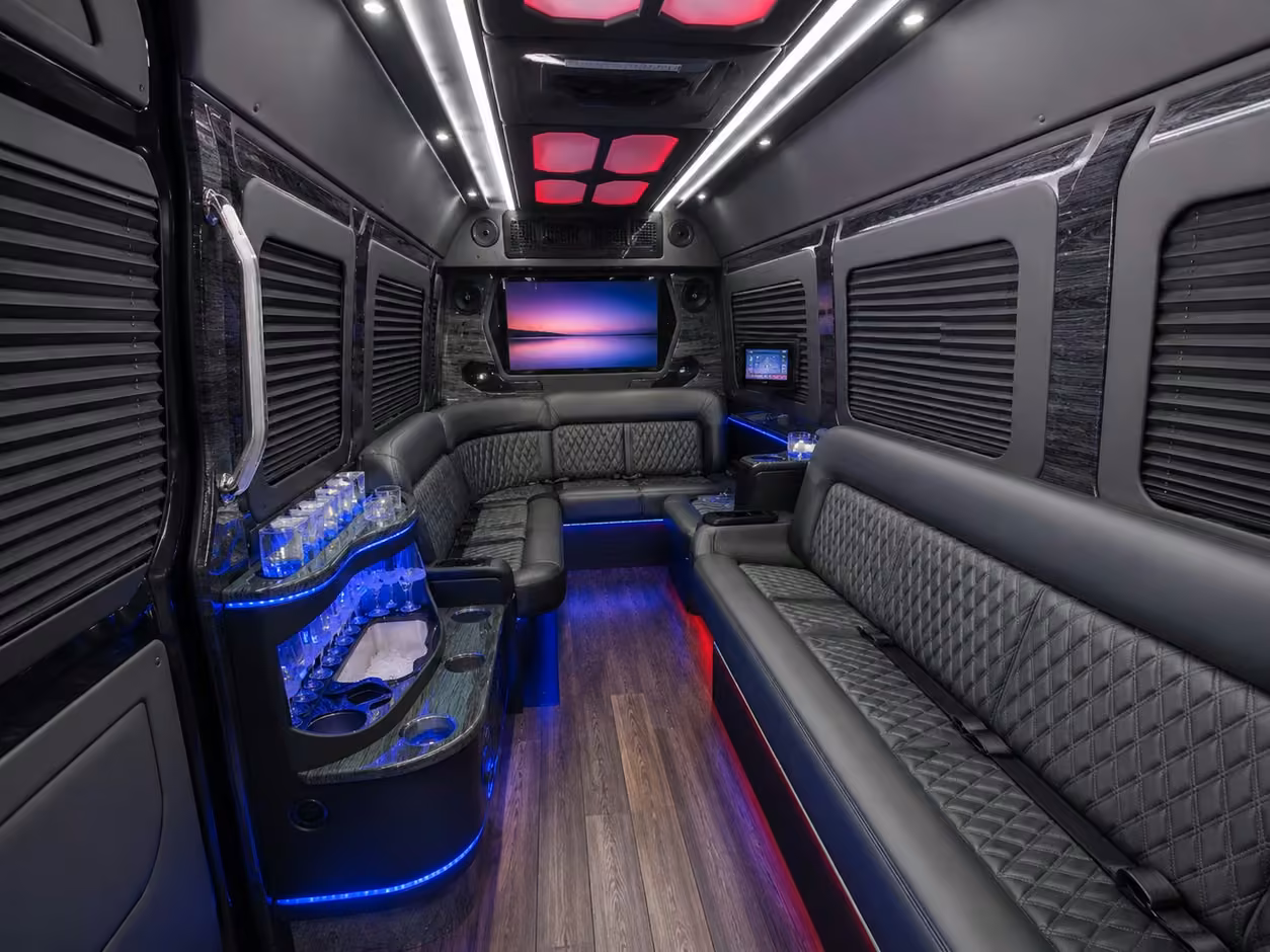 14 passenger sprinter limousine inside