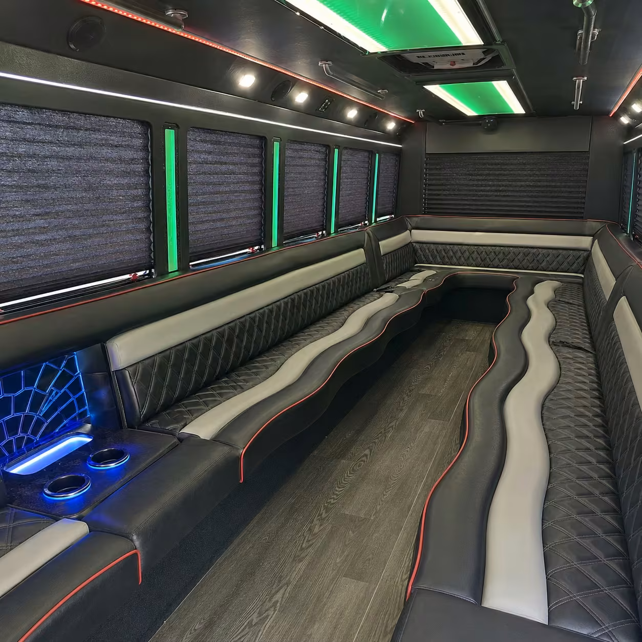 20 passenger party bus interior