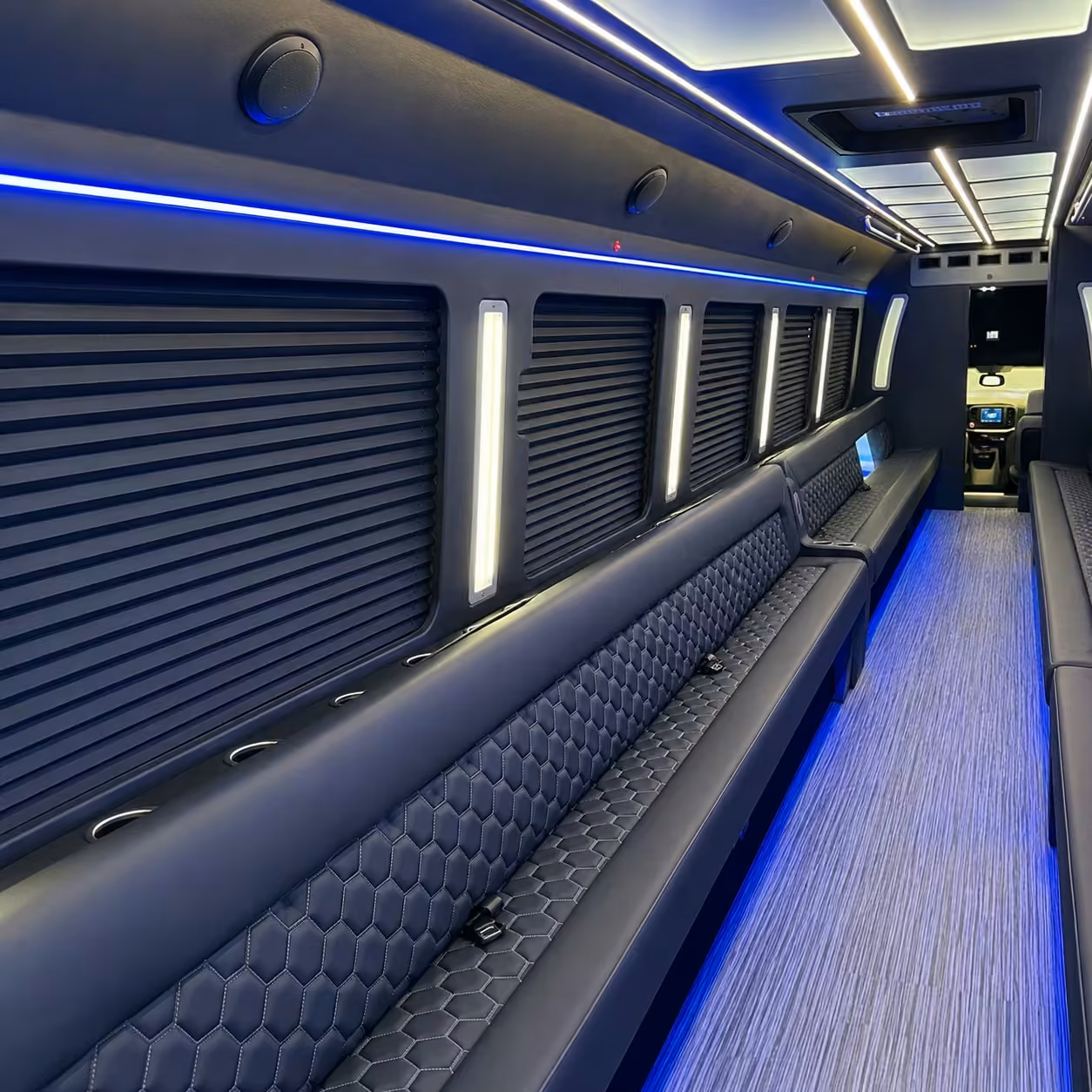 28 passenger party bus interior